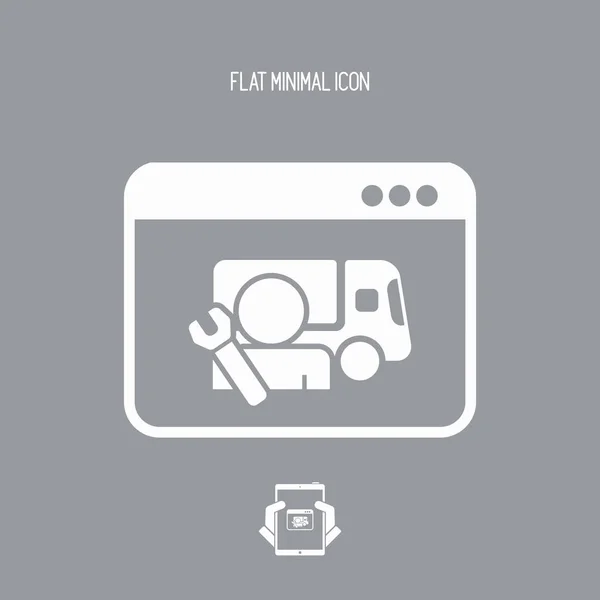 Assistance camion en ligne - icône plate vectorielle — Image vectorielle