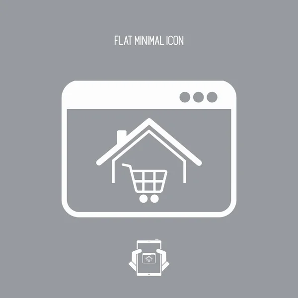 E-shopping et livraison à domicile - icône vectorielle pour le site Web de l'ordinateur — Image vectorielle