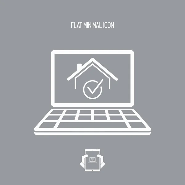 ハウス - コンピューターのウェブサイトまたはアプリケーションのベクトルのアイコンを選択します。 — ストックベクタ