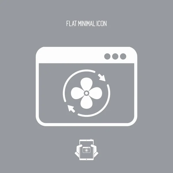 Ventilator voor temperatuur Systematiek Vrijwaring - Vector pictogram voor computer — Stockvector