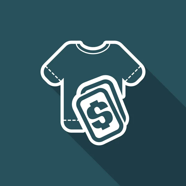 Illustration vectorielle d'une icône représentant un prix de t-shirt — Image vectorielle