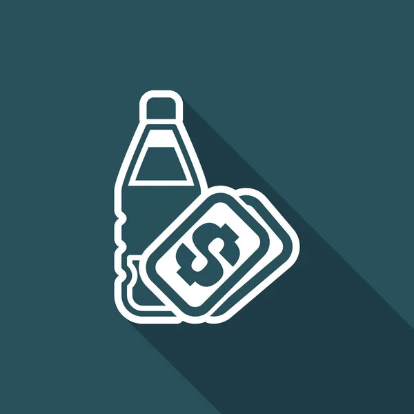 Illustration vectorielle de l'icône du prix d'une bouteille isolée — Image vectorielle
