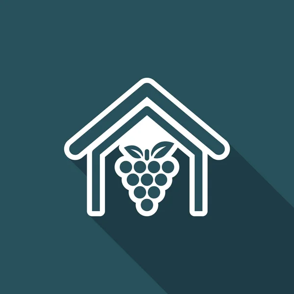 Vector illustration of single isolated wine farm icon — Stock Vector