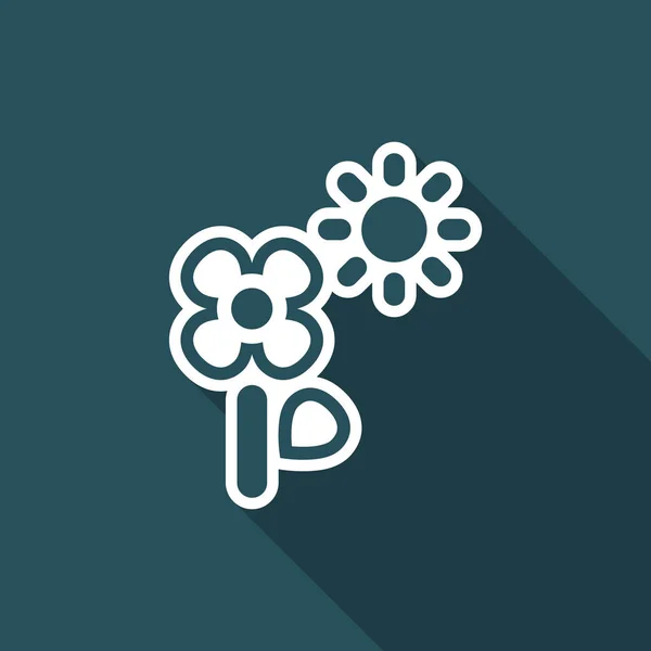 Vector illustratie van enkele geïsoleerde bloem pictogram — Stockvector