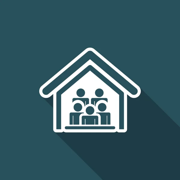 Vektor-Illustration der einzelnen isolierten Home Meeting-Ikone — Stockvektor