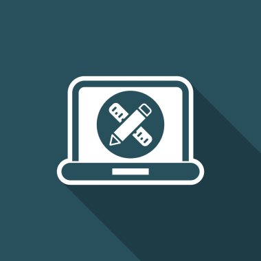 Tek izole bilgisayar tasarım simge vektör çizim