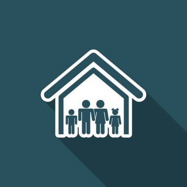 Tek izole aile ev simge vektör çizim