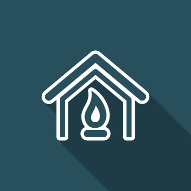 Tek izole ev simge vektör çizim