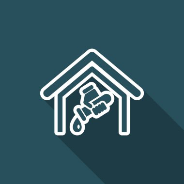 Tek izole su ev simge vektör çizim