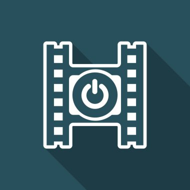 vektör çizim tek izole video güç simgesi