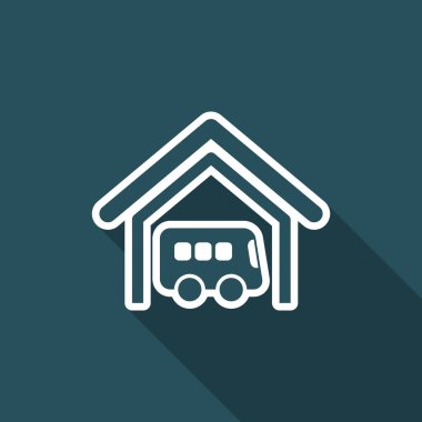 Tek izole otobüs simge vektör çizim