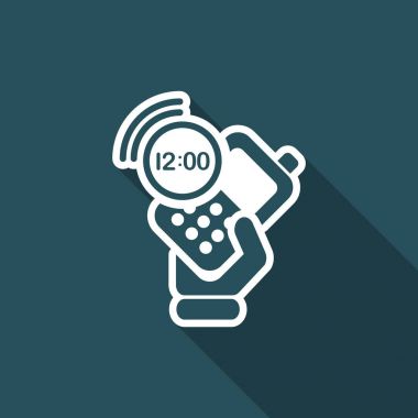 vektör çizim tek izole telefonu Saat simgesi