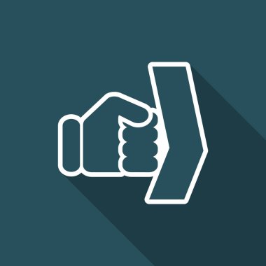 Tek izole yumruk simge vektör çizim