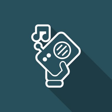 İzole edilmiş tek bir radyo simgesinin vektör illüstrasyonu