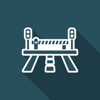 Yol ve hemzemin geçit simge vektör çizim