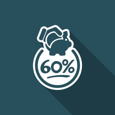 % 60 indirim etiketi simgesi