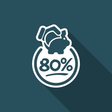 % 80 indirim etiketi simgesi