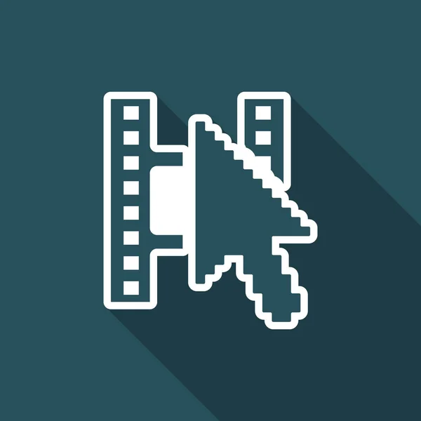 Vectorillustratie van enkele geïsoleerde web video pictogram — Stockvector