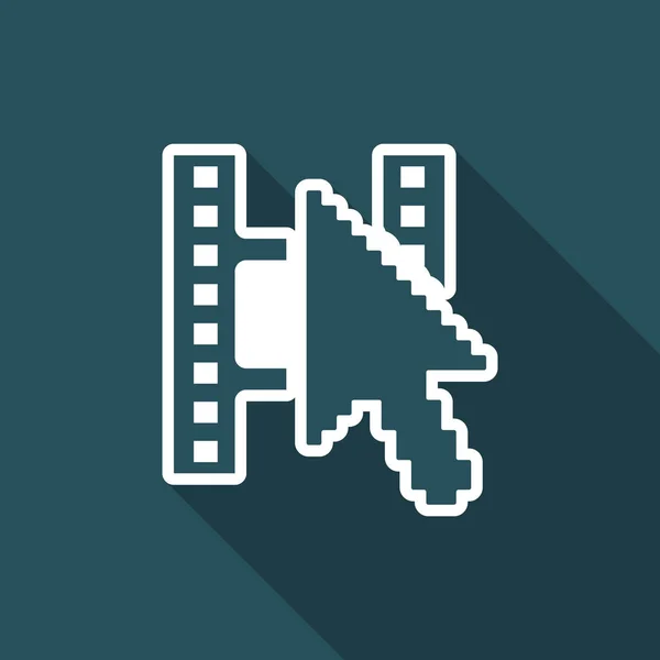 Vector illustration of single isolated web video icon — Stockový vektor