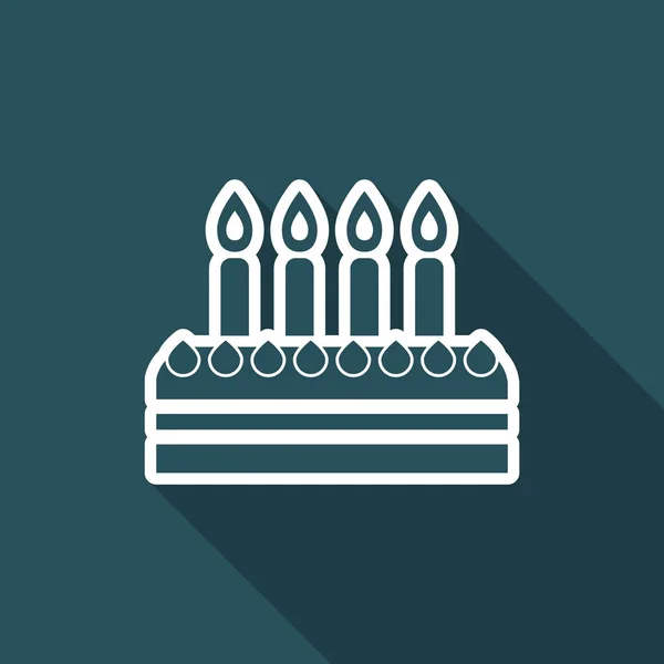 Vector illustration of birthday cake icon — Stock Vector
