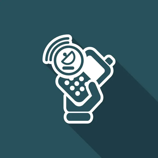 Vector illustration of single isolated satellite phone icon — Stock Vector