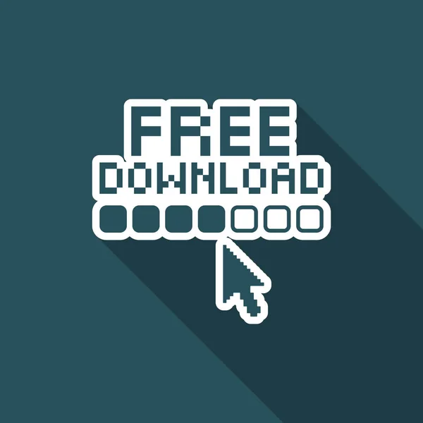 Ilustração vetorial do ícone de download gratuito isolado único —  Vetores de Stock