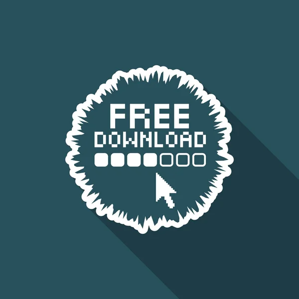 Ilustração vetorial do ícone de download gratuito isolado único — Vetor de Stock
