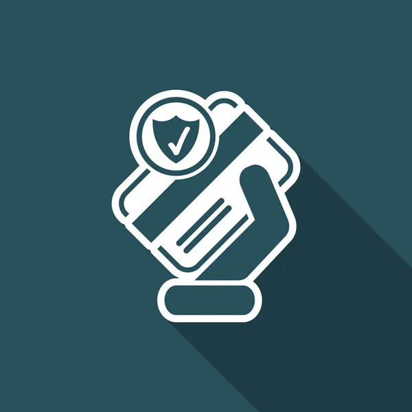 Seguridad de la tarjeta de crédito - Vector icono — Vector de stock