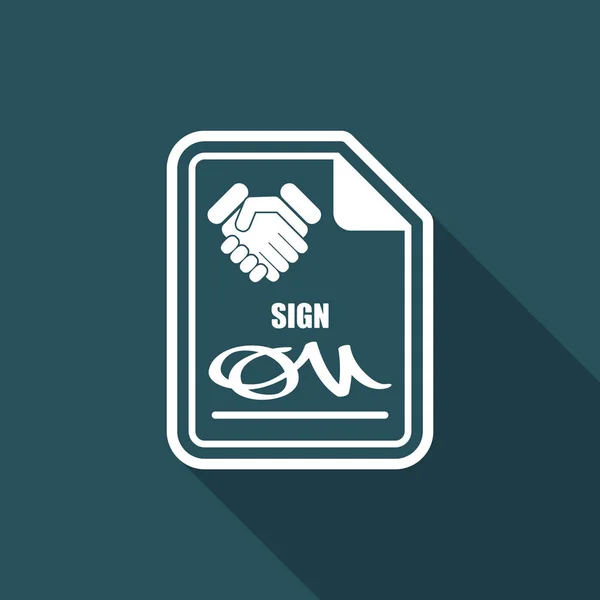 Sign on agreement document — Stock Vector