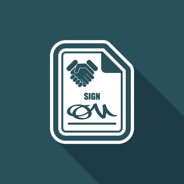 Podepsat dokument dohoda — Stockový vektor