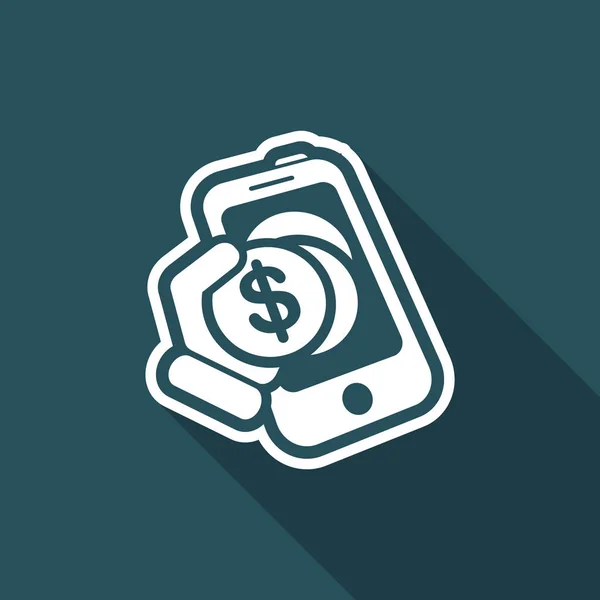 Mobiele bank pictogram — Stockvector