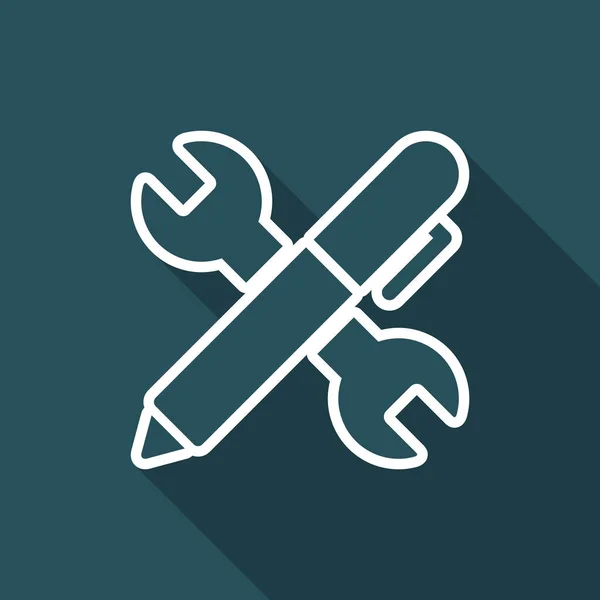 Гаечный ключ и ручка - Проектирование - Векторная паутина — стоковый вектор