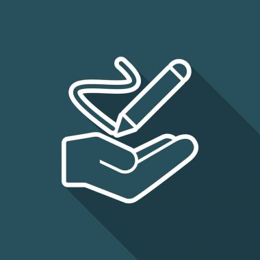 Kavram - Minimal vektör simge el yazısıyla yazmak