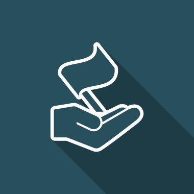 Kavramsal bayrak - vektör düz simgesi