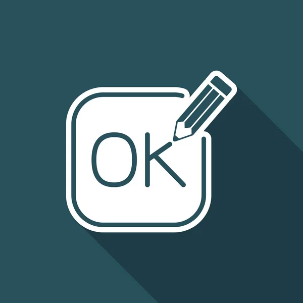 Ένα μολύβι γράφει «ΟΚ" — Διανυσματικό Αρχείο