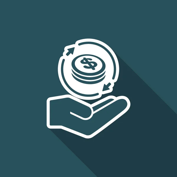 Transfer pieniędzy usługi - Dolar - minimalne nowoczesne ikony — Wektor stockowy