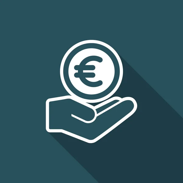 Банковские услуги - Евро - Минимальная современная икона — стоковый вектор