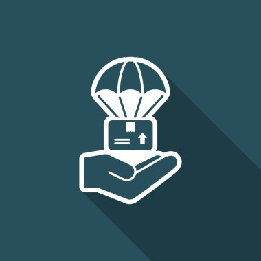 Paraşütle teslim - Minimal vektör simgesi