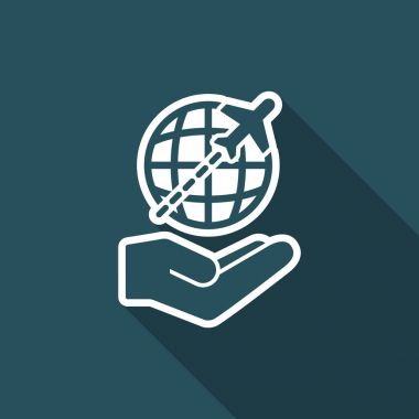 Uluslararası seyahat hizmetleri - Minimal simgesi