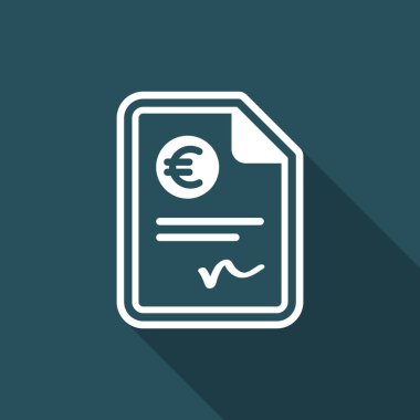 Ödeme belgesi - Euro - vektör simgesi