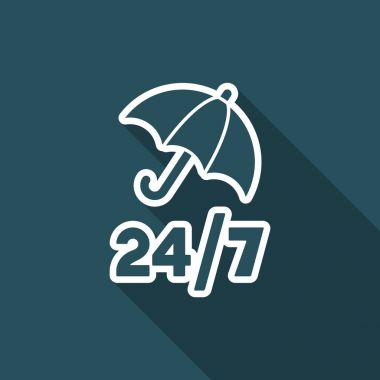 Sürekli koruma hizmetleri 24/7 - vektör web simgesi