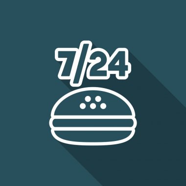 Fast-foood sabit hizmet - vektör düz simgesi