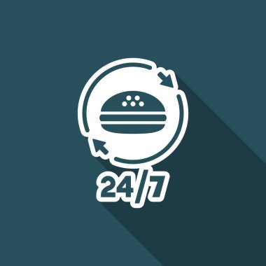 Fast-foood sabit hizmet - vektör düz simgesi