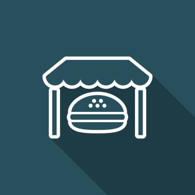 Fast-foood sabit hizmet - vektör düz simgesi