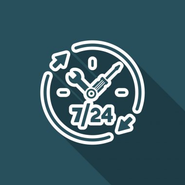 Tam zamanlı teknik destek hizmetleri - vektör web simgesi