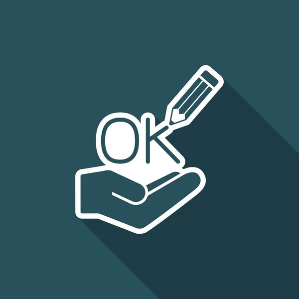 Tužka píše "ok" — Stockový vektor