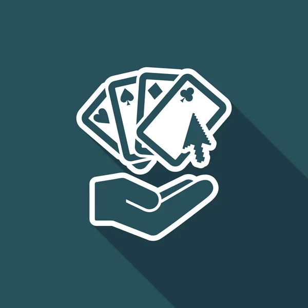 Poker spel koncept - Minimal ikonen — Stock vektor