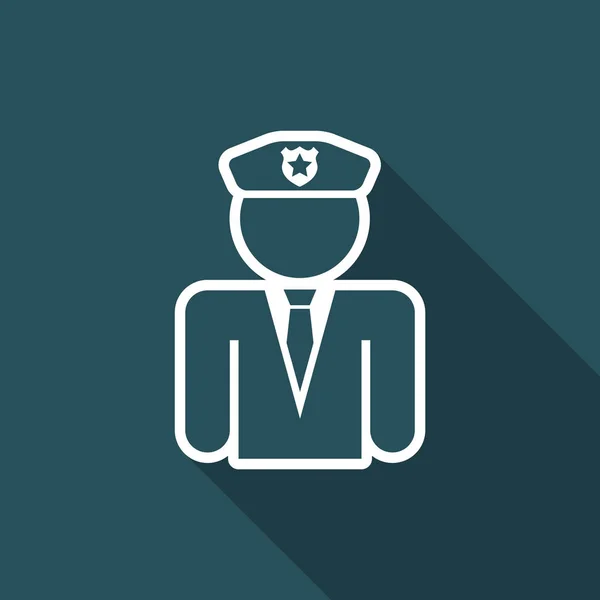 Concept de policier - Icône plate minimale — Image vectorielle