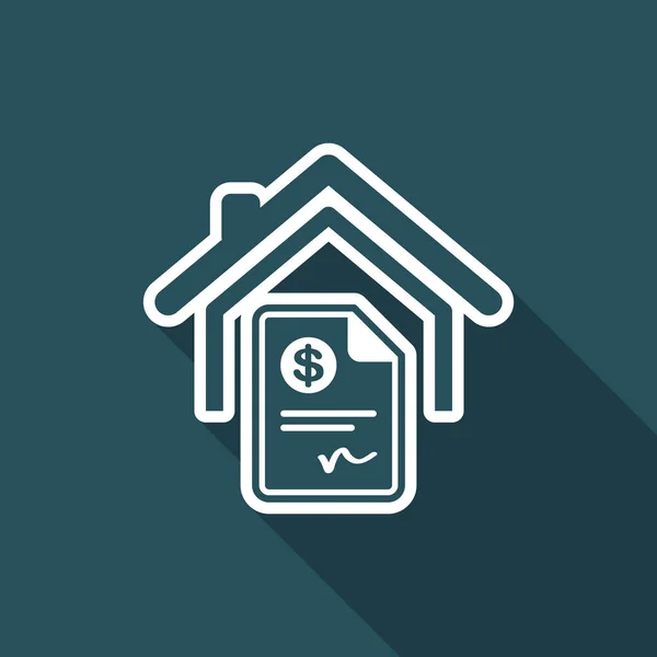 Icono de costo de casa - Dólar — Vector de stock