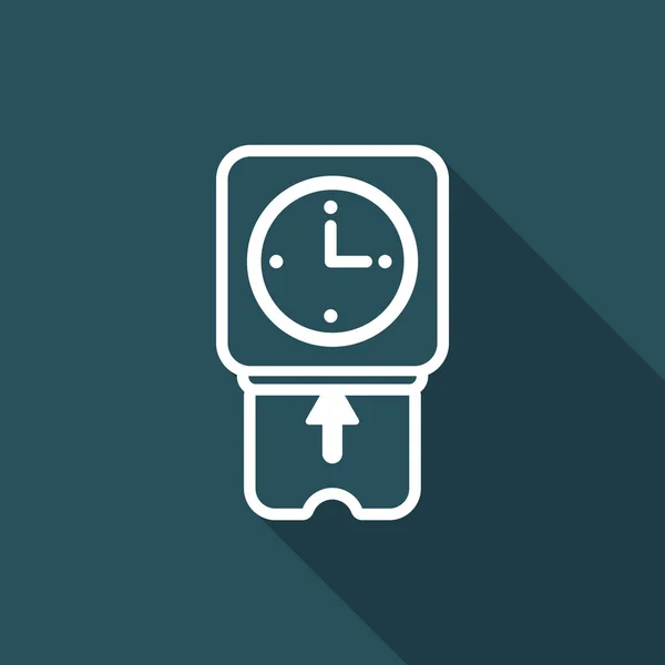Tarjeta de reloj - Vector icono plano — Vector de stock